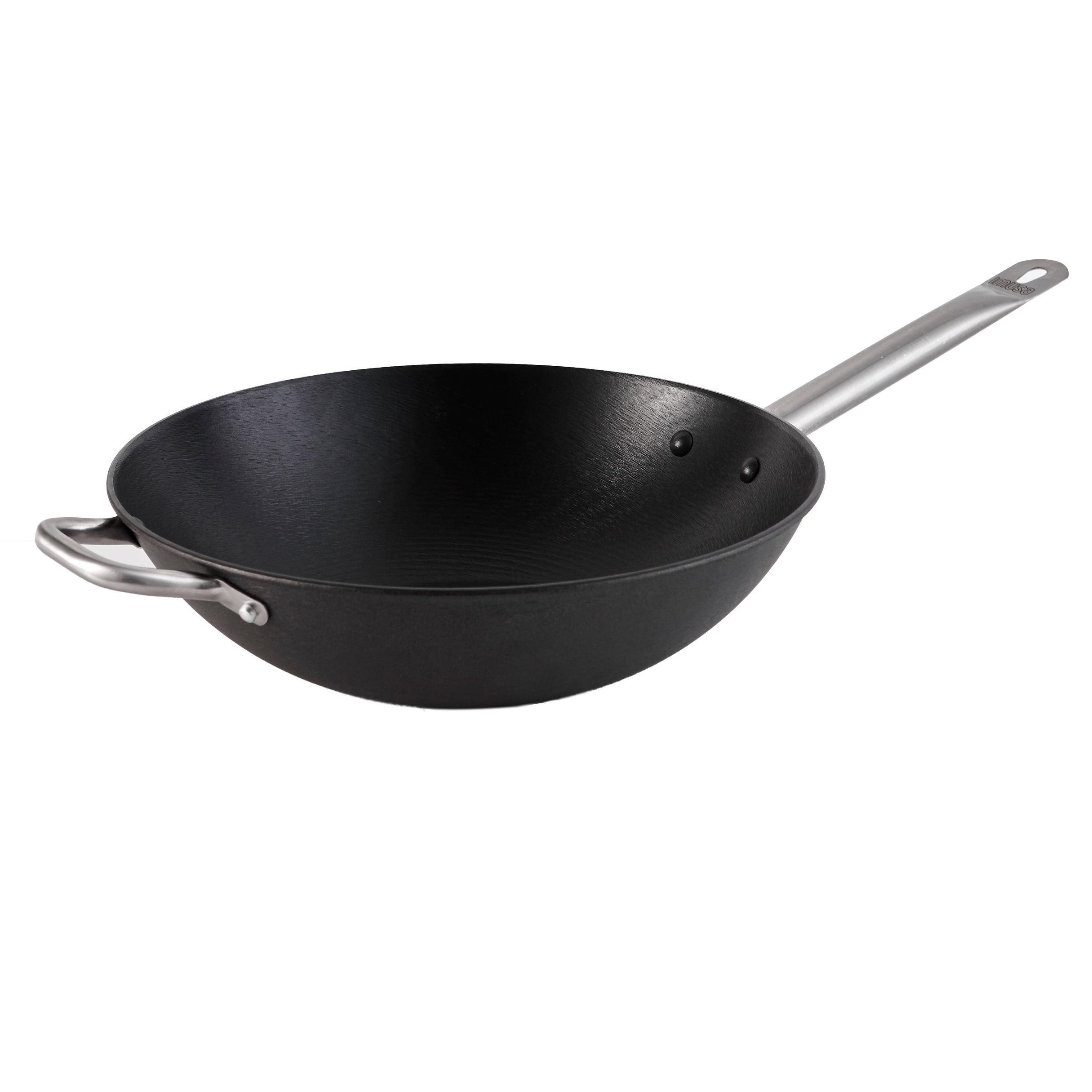 IMUSA CAR-52022 Nonstick Paella Pan with Metal Handles 15-Inch, Black 