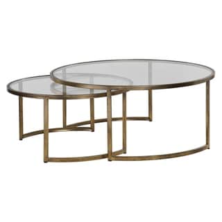 Uttermost Rhea Antiqued Gold Leaf Nested Coffee Tables Set of 2