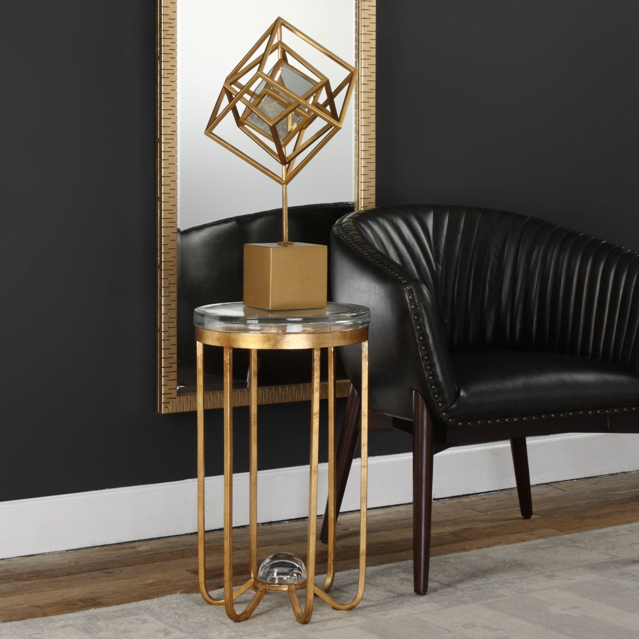 uttermost zafina gold side table