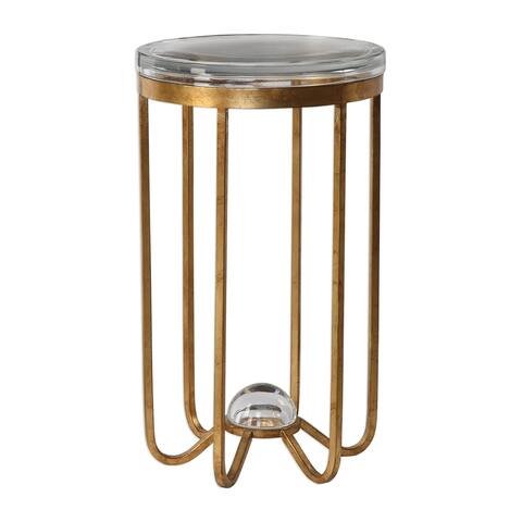 Uttermost Allura Lightly Antiqued Gold Leaf Accent Table