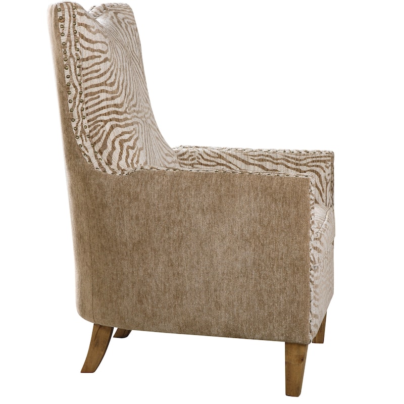 Uttermost Kiango Airy Neutrals Animal Pattern Arm Chair