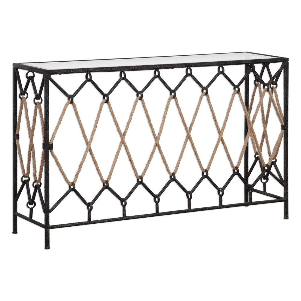 Uttermost Darya Aged Black Console Table