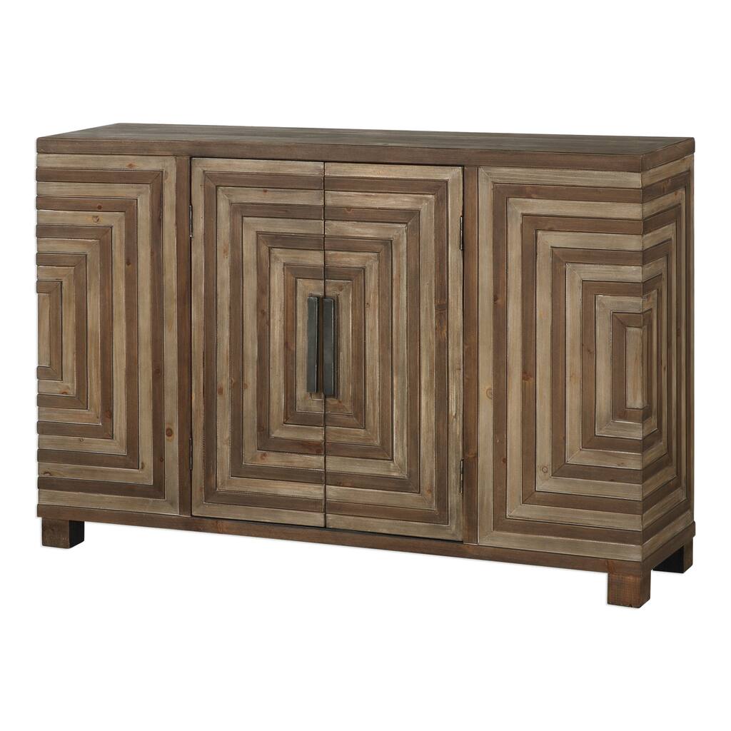 Uttermost Layton Two-tone Geometric Console Cabinet