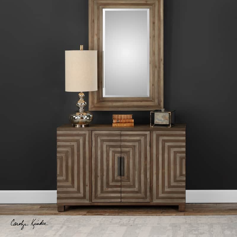 Uttermost Layton Two-tone Geometric Console Cabinet