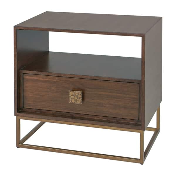 slide 2 of 3, Uttermost Bexley Dark Walnut Side Table