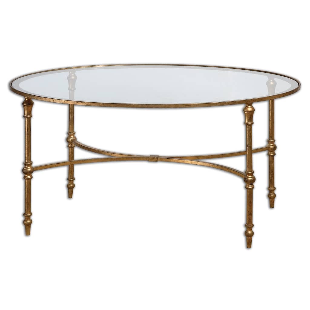 Uttermost Vitya Gold Leaf Glass Coffee Table