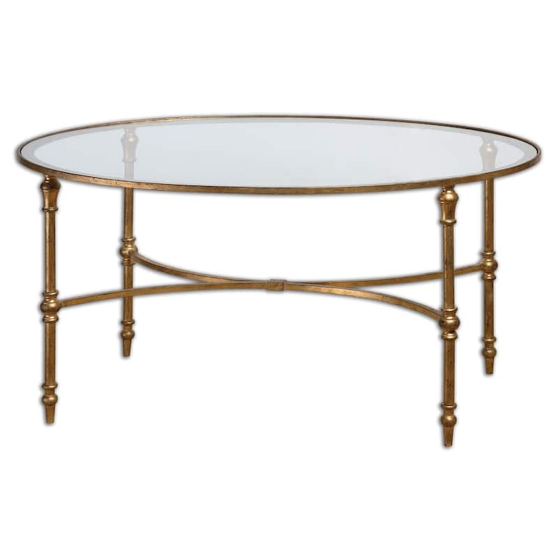 Uttermost Vitya Gold Leaf Glass Coffee Table