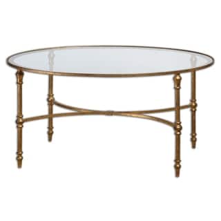 Uttermost Vitya Gold Leaf Glass Coffee Table