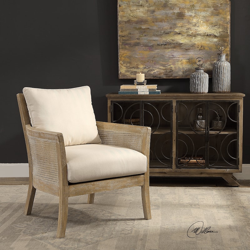 Uttermost Encore Sandstone Exposed Arm Chair