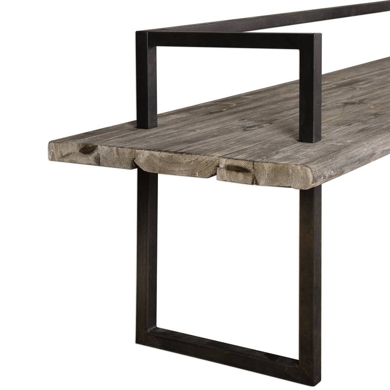 Uttermost Herbert Antique White Reclaimed Wood Bench