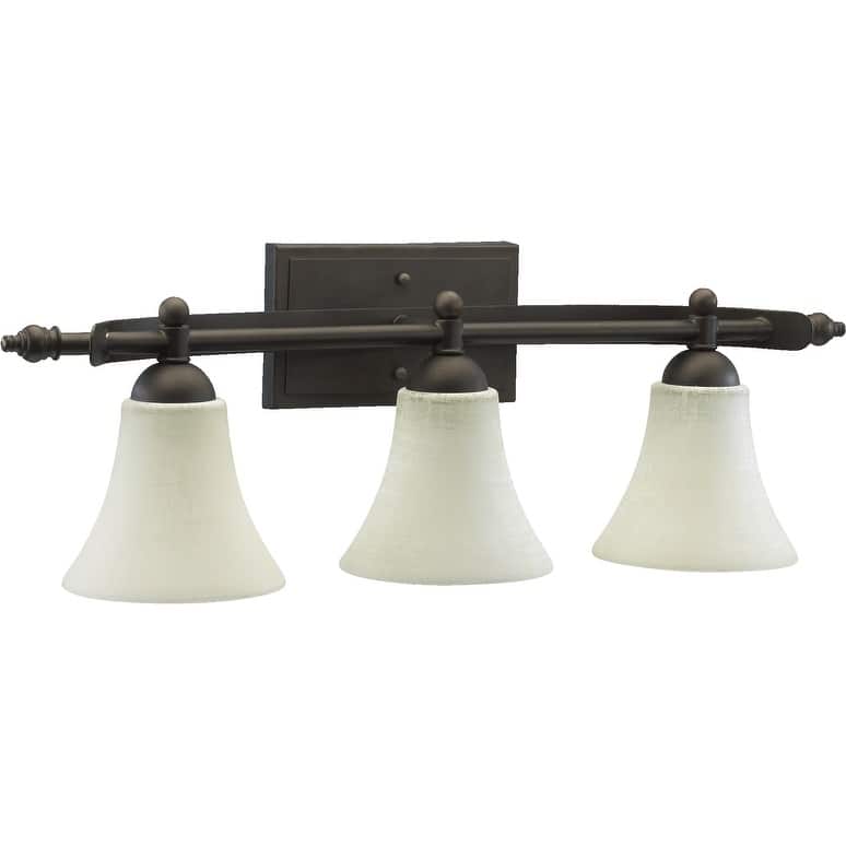 Aspen Oiled Bronze and Linen 3-light Vanity Lighting