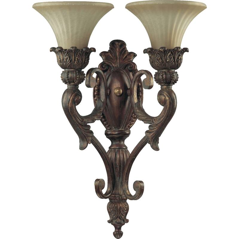 Madeleine Corsican Gold and Antique Amber 2-light Wall Light
