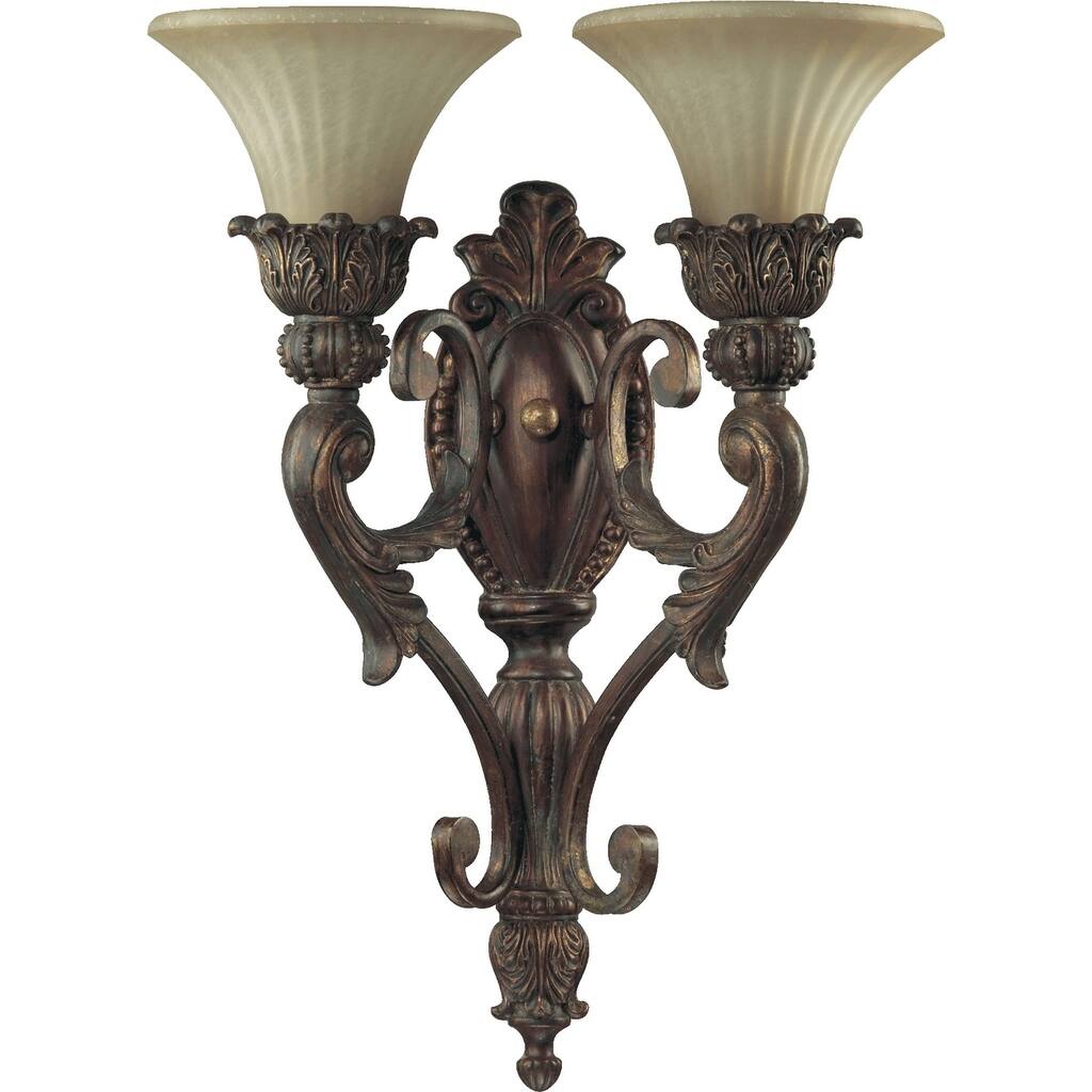 Madeleine Corsican Gold and Antique Amber 2-light Wall Light