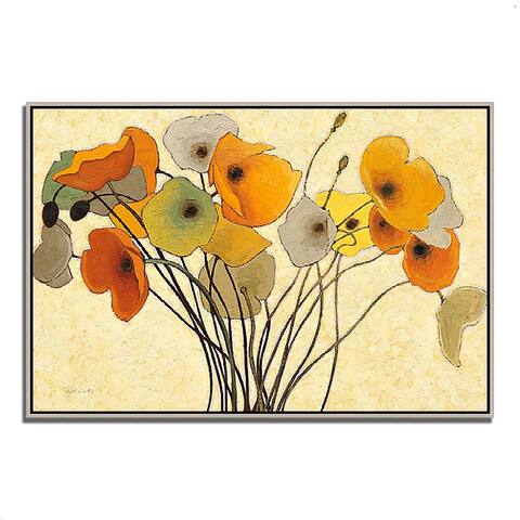 "Pumpkin Poppies I" by Shirley Novak, Fine Art Giclee Print on Gallery Wrap Canvas, Ready to Hang