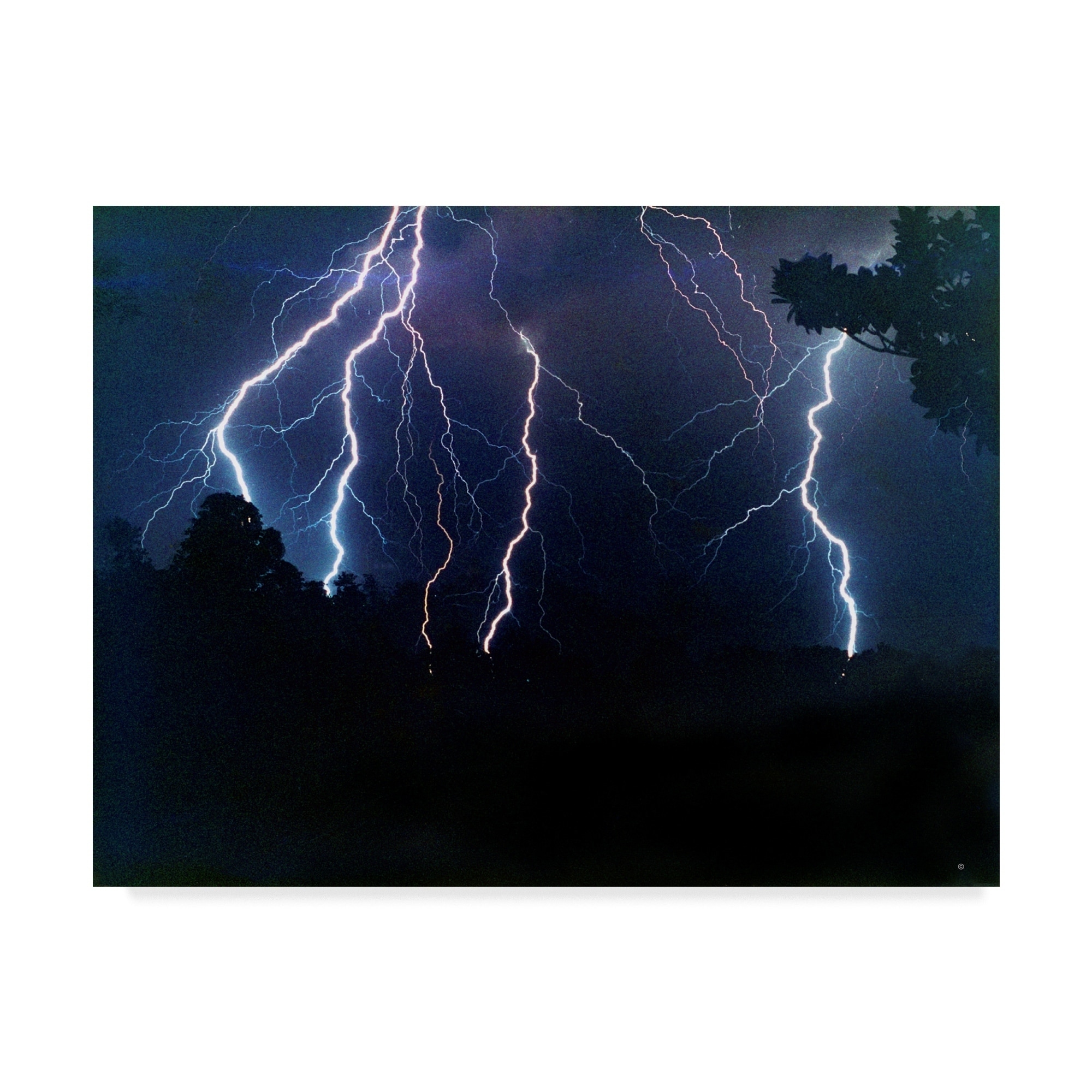 Art Lightning Giclee Canvas Storm Picture Wall Art Electric Evening Art ...