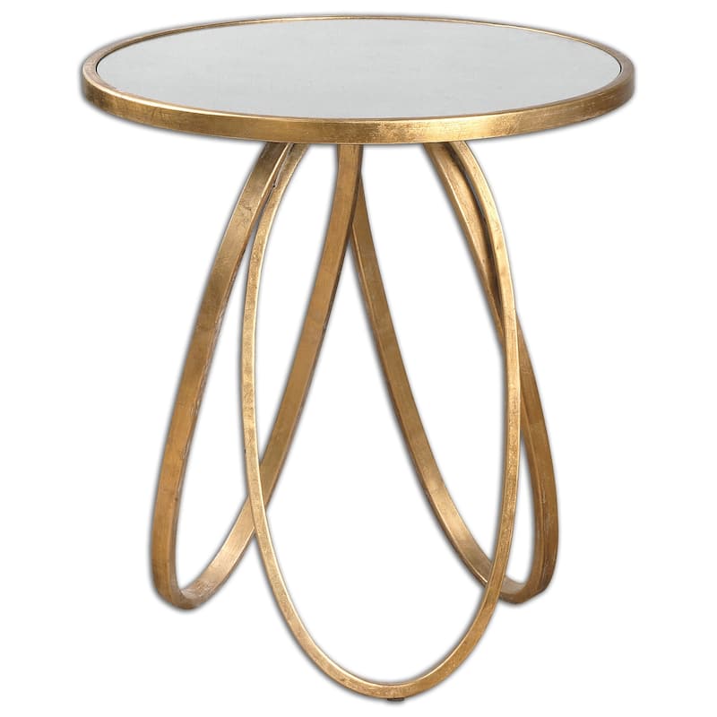 Uttermost Montrez Lightly Gold Leaf Accent Table