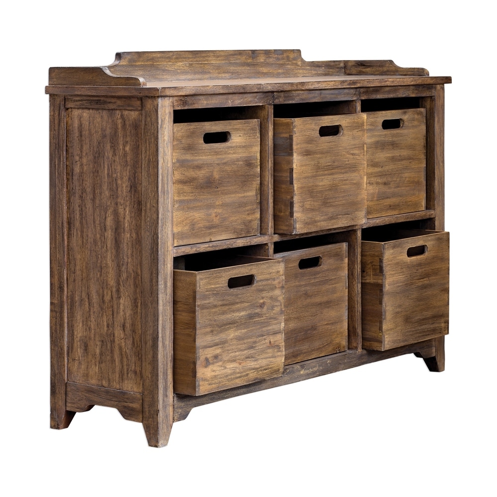 Rustic Wood 2-Drawer 1-Door Slim Storage Cabinet - 48.23 Tall - On Sale -  Bed Bath & Beyond - 29738758