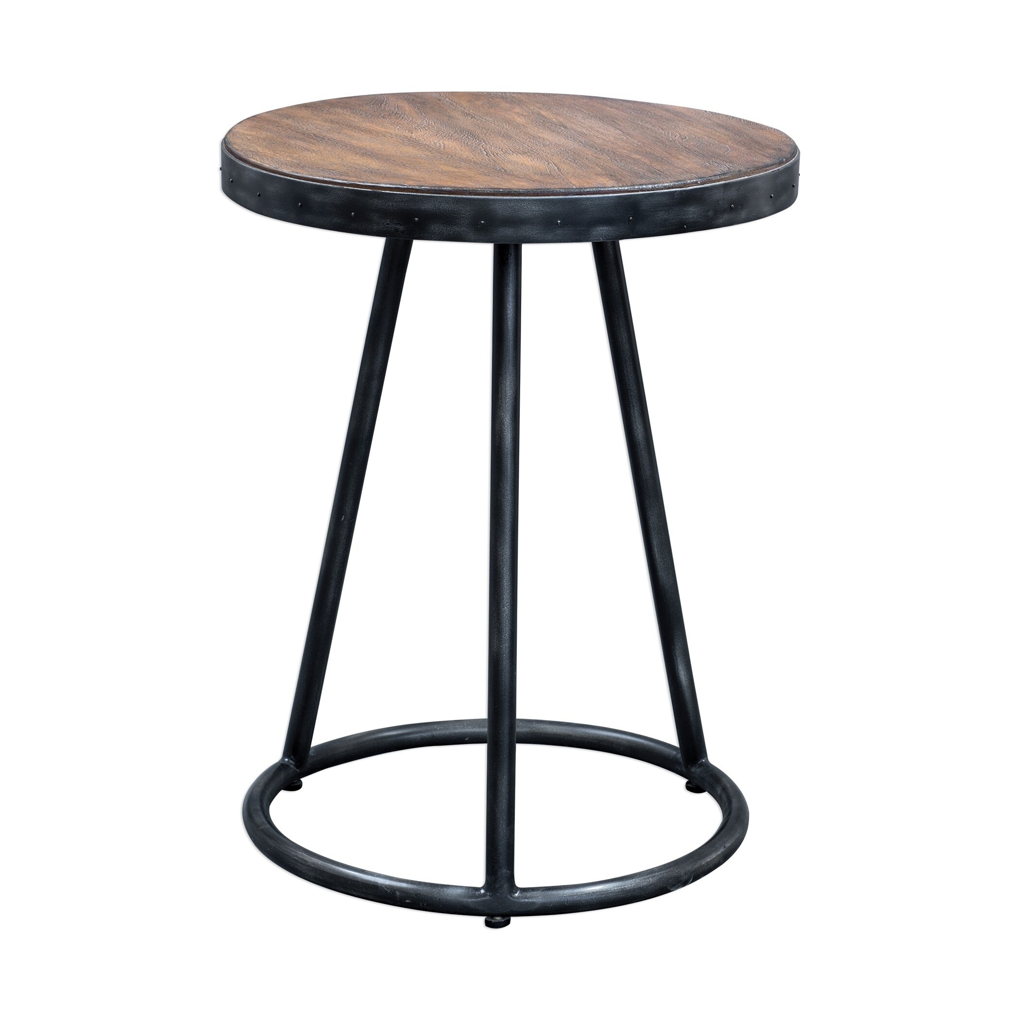light wood round end table