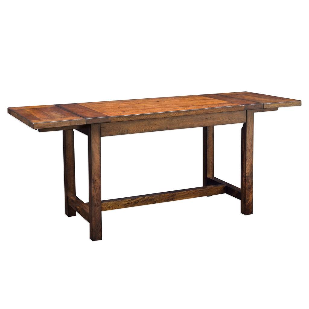 Uttermost Fairbanks Distressed Brown Oak Cafe Table