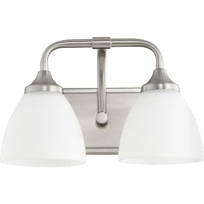 Enclave Satin Nickel and Satin Opal 2-light Vanity Lighting