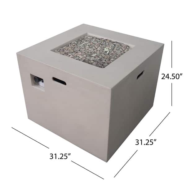 Shop Aidan Concrete Outdoor Propane Fire Pit Table W Tank Holder By Christopher Knight Home Overstock 22041712