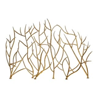 Uttermost Gold Branches Hammered Iron Fireplace Screen
