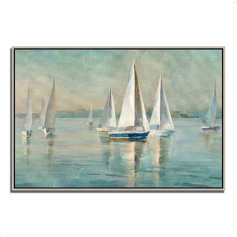 "Sailboats at Sunrise" by Danhui Nai, Fine Art Giclee Print on Gallery Wrap Canvas, Ready to Hang