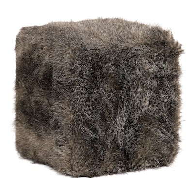 Uttermost Jayna Charcoal Fur Ottoman