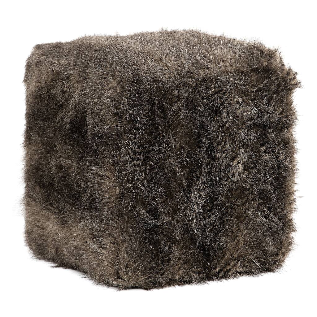 Uttermost Jayna Charcoal Fur Ottoman
