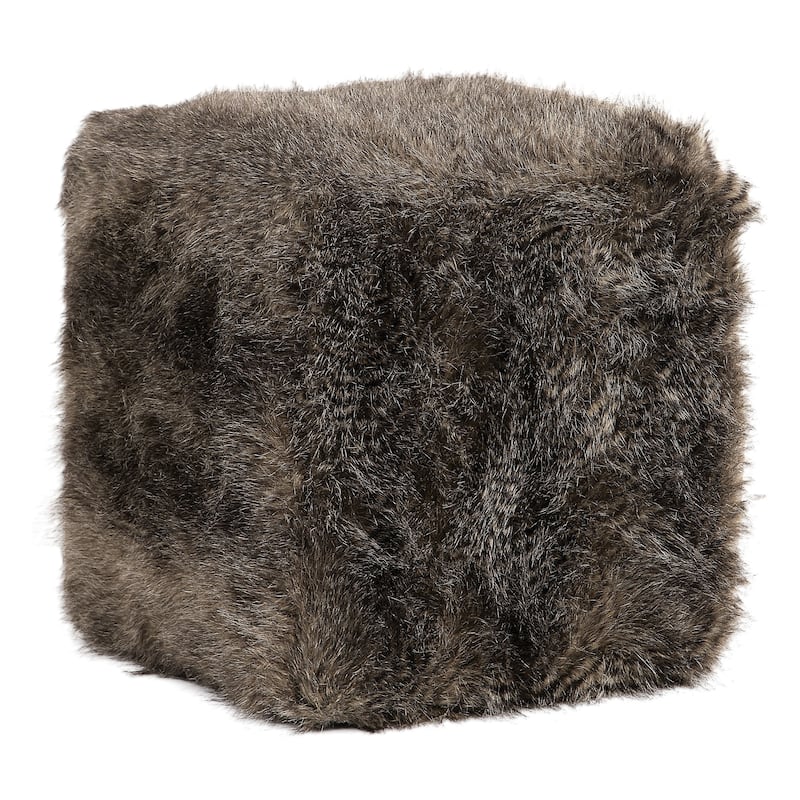Uttermost Jayna Charcoal Fur Ottoman