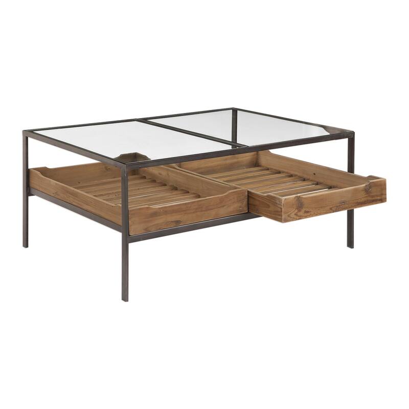 Uttermost Silas Aged Steel Coffee Table