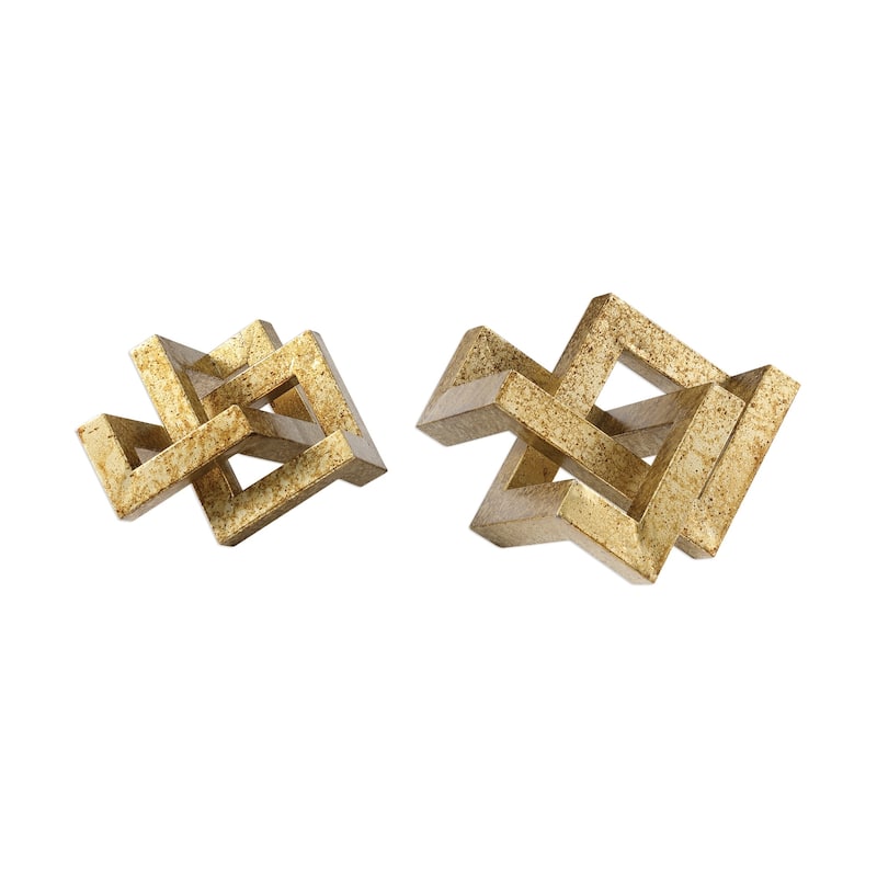 Uttermost Ayan Antiqued Gold Table Top Accessories (Set of 2)
