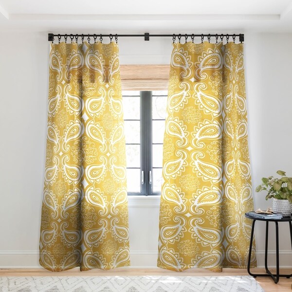 Heather Dutton Plush Paisley Goldenrod Single Panel Sheer Curtain - 50 X 84. Opens flyout.