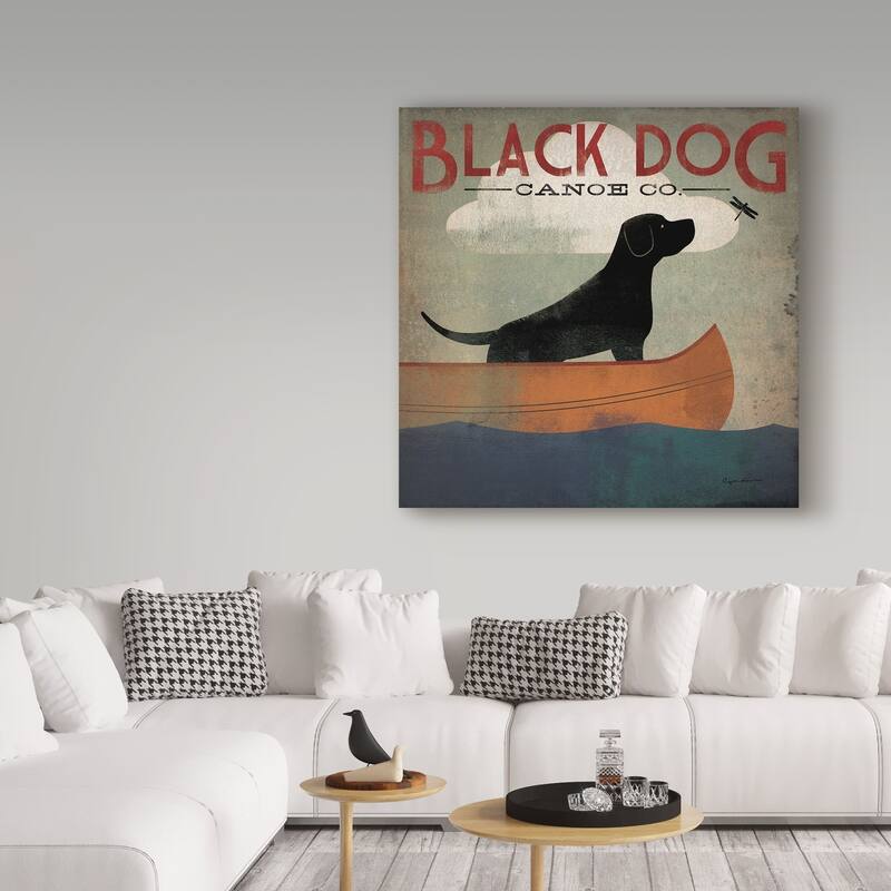 Ryan Fowler 'Black Dog Canoe' Canvas Art