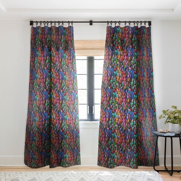 Ninola Design Modern colorful brushstrokes painting stripes Single Panel Sheer Curtain - 50 X 84. Opens flyout.