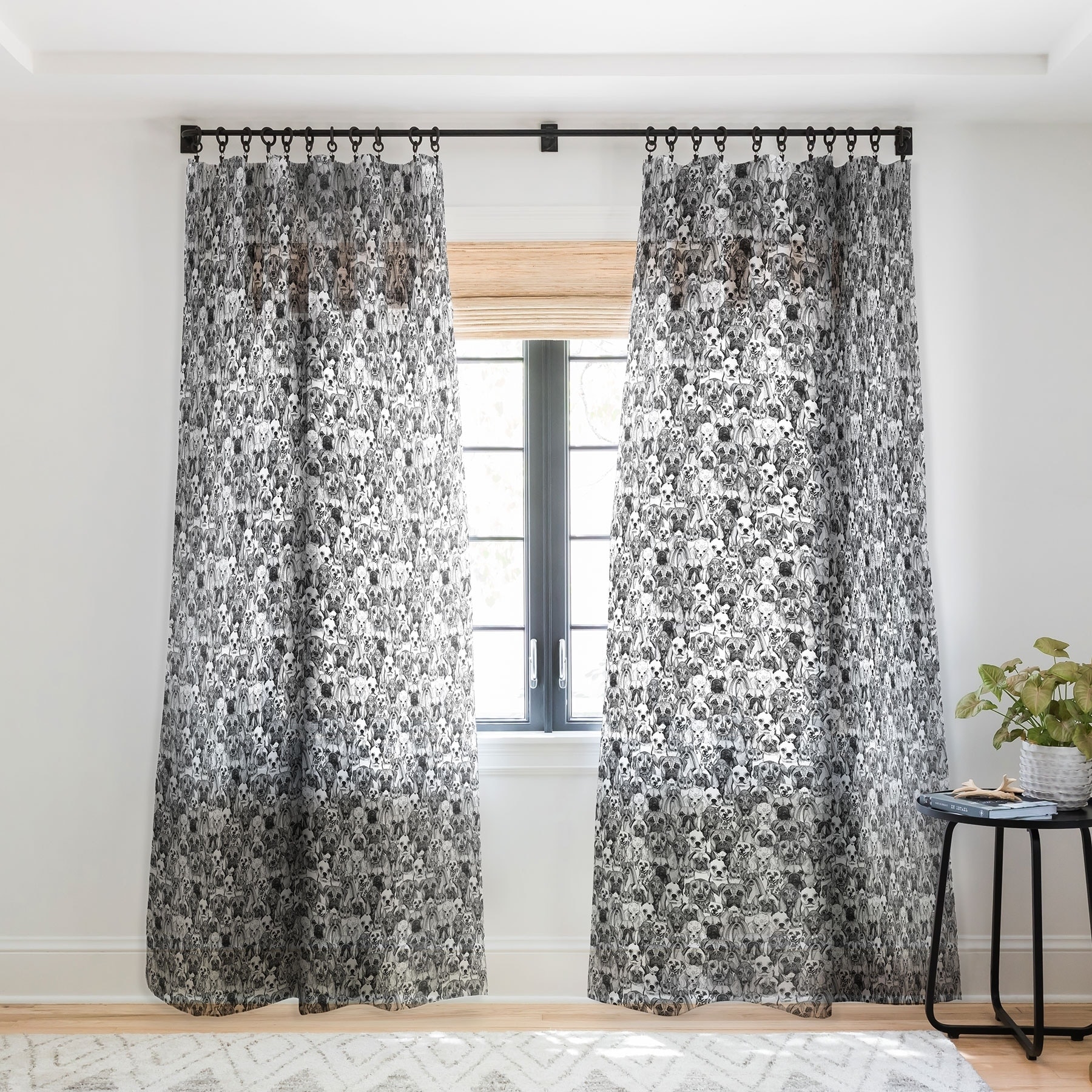 Sharon Turner Just Dogs Single Panel Sheer Curtain 50 X 84 Just Dogs Single Panel Sheer Curtain