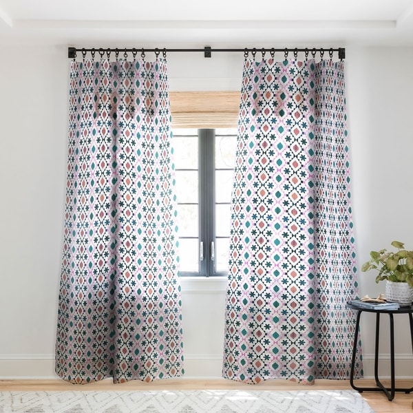 Schatzi Brown Aviana Diamond White Single Panel Sheer Curtain - 50 X 84