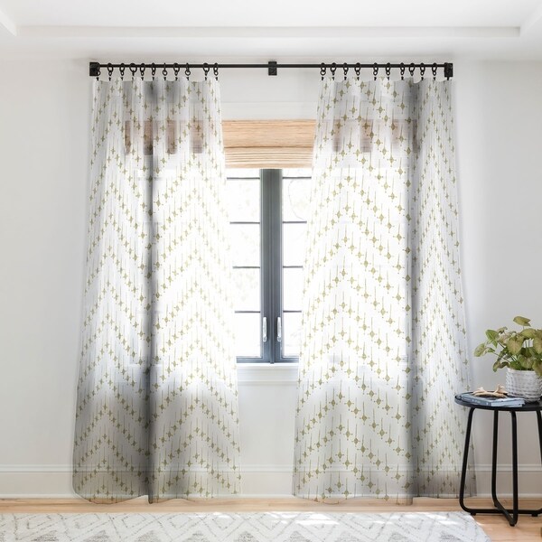 Schatzi Brown Justina Chevron Tan Single Panel Sheer Curtain - 50 X 84. Opens flyout.