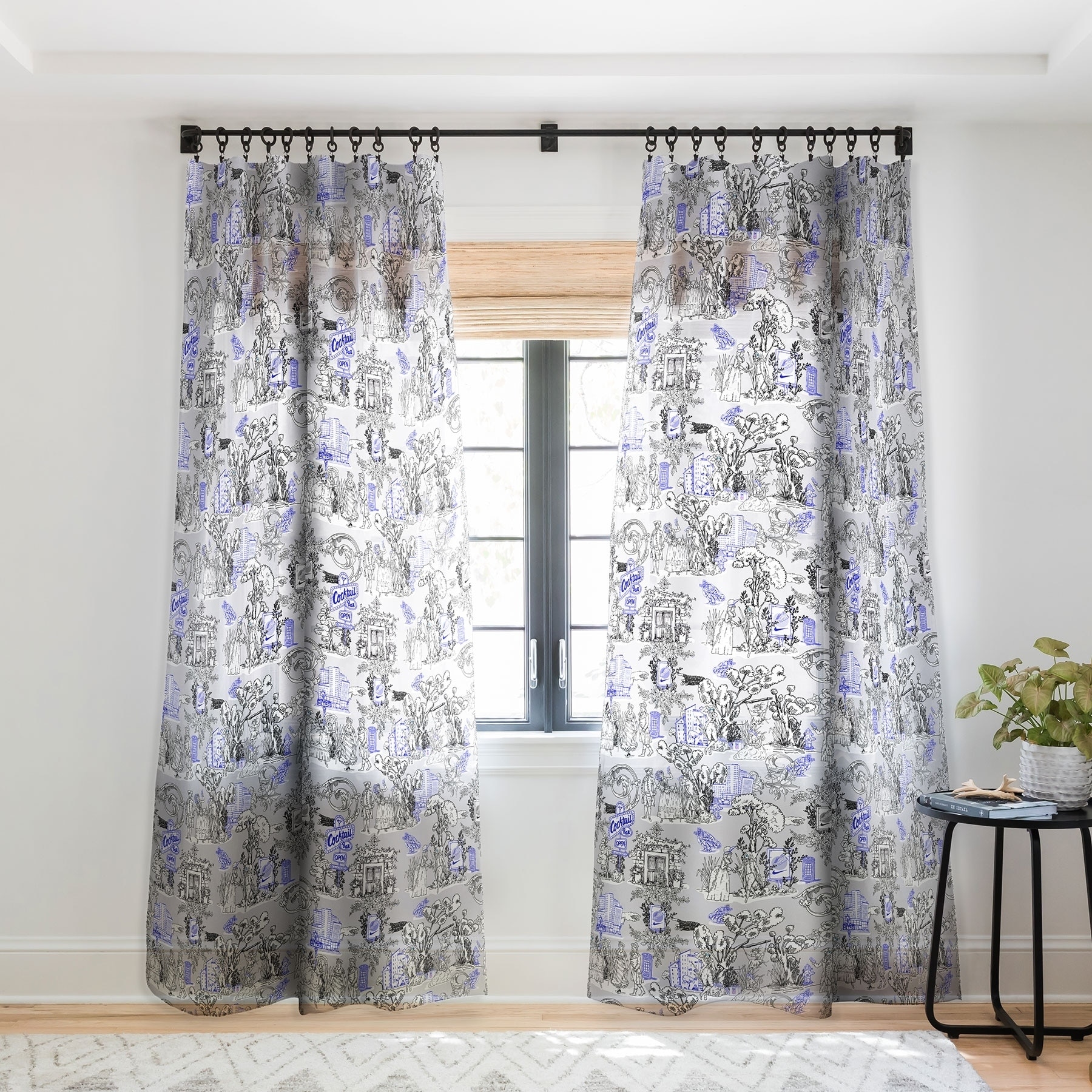 Marta Barragan Camarasa Toile De Jouy Between Eras 02 Single Panel Sheer Curtain