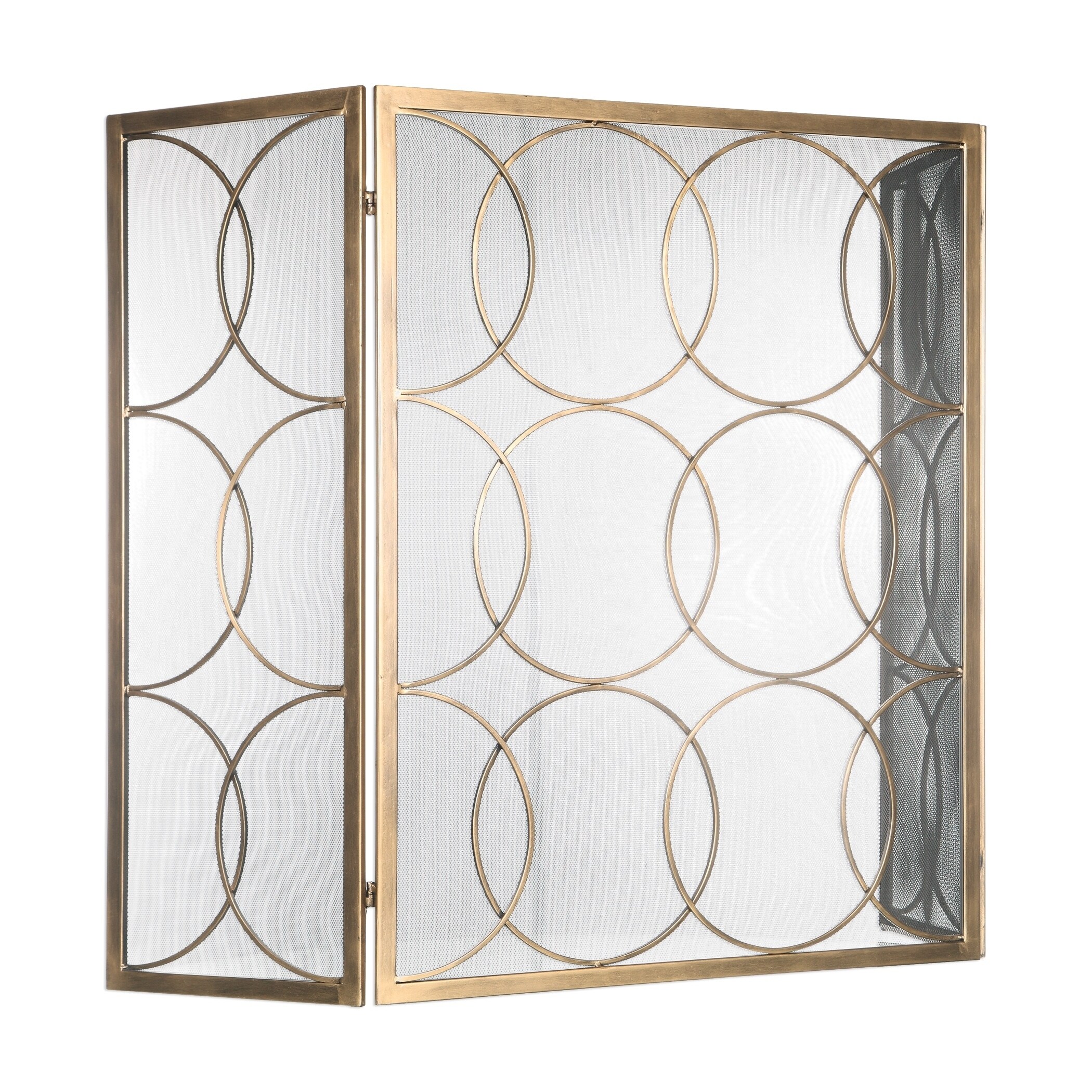 Shop Uttermost Alayah Caramel Gold Fireplace Screen Free