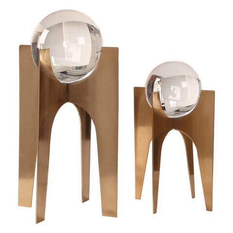 Uttermost Ellianna Brushed Plated Copper Bronze Spheres (Set of 2)