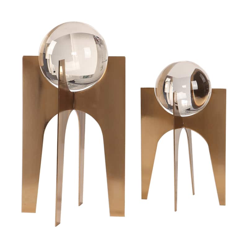 Uttermost Ellianna Brushed Plated Copper Bronze Spheres (Set of 2)