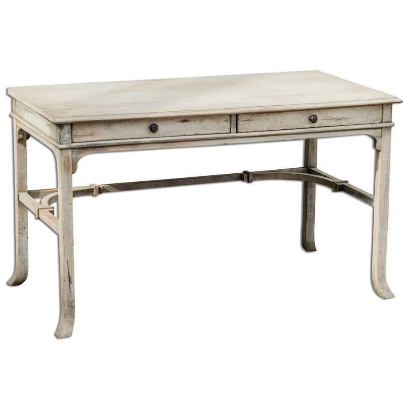 Uttermost Bridgely Aged White Writing Desk