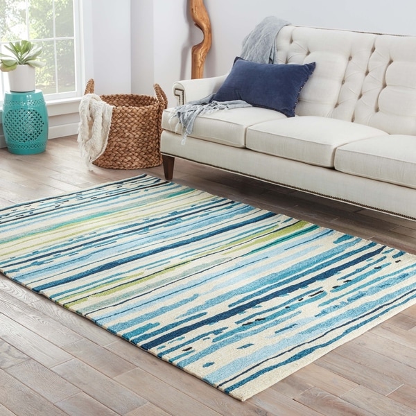 Shop Doppler Indoor Outdoor Abstract Blue Green Area Rug