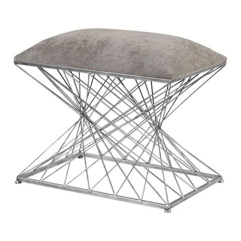 Uttermost Zelia Burnished Silver Accent Stool
