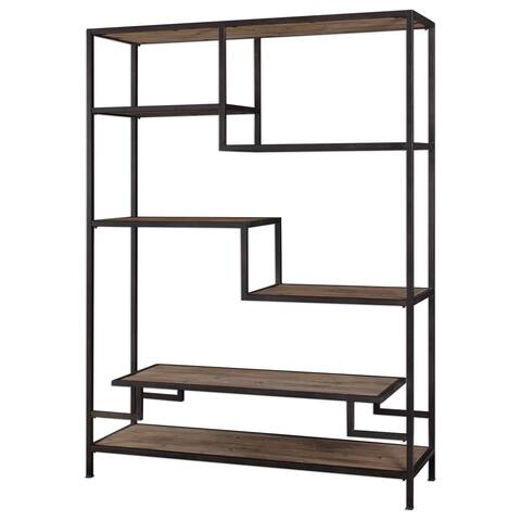 Uttermost Sherwin Aged Black Industrial Etagere
