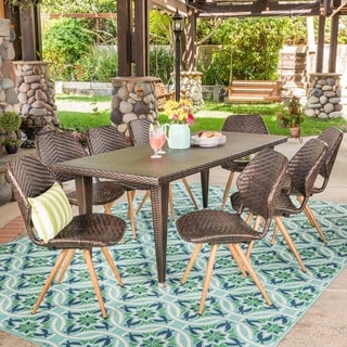 Diwaran Outdoor 7 Piece Wicker Dining Set by Christopher Knight Home