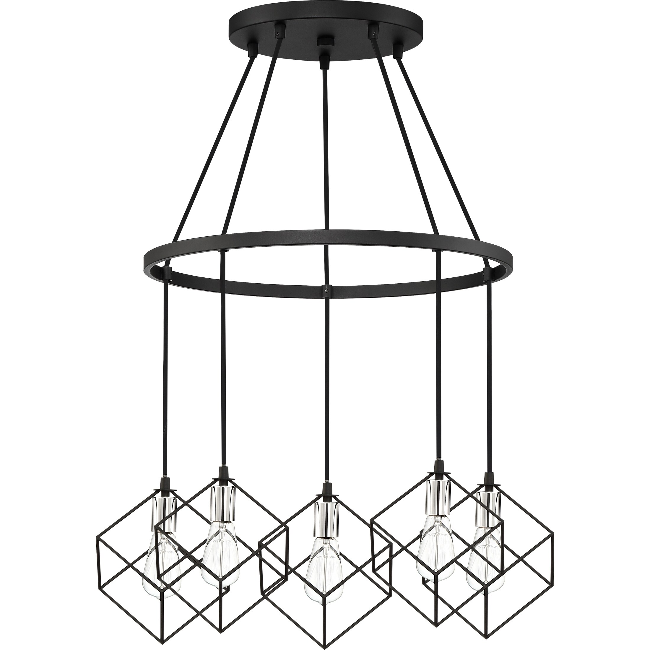 Holograph Earth Black 5-light Chandelier - Chandeliers For Bedrooms by Overstock.com