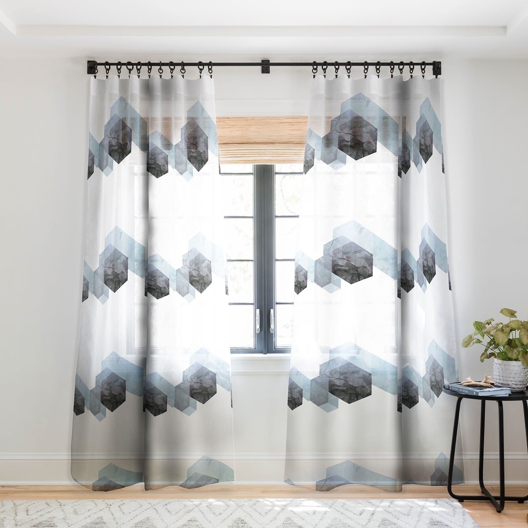 Shop Emanuela Carratoni Neutral Marble Geometry Single Panel Sheer Curtain 50 X 84 50 X 84 On Sale Overstock 22043613