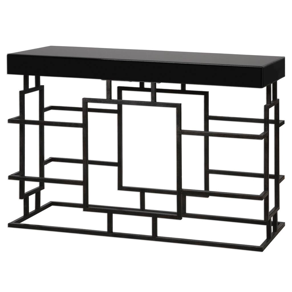 Uttermost Andy Worn Black Console Table